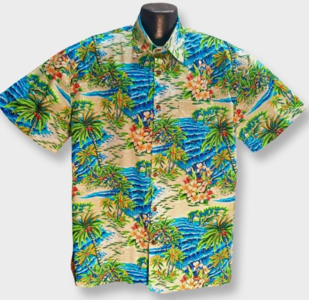 Scenic Hawaiian Shirt- Madein USA- 100% Cotton